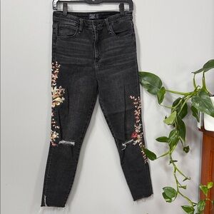 Abercrombie & Fitch Black Floral Skinny Jeans